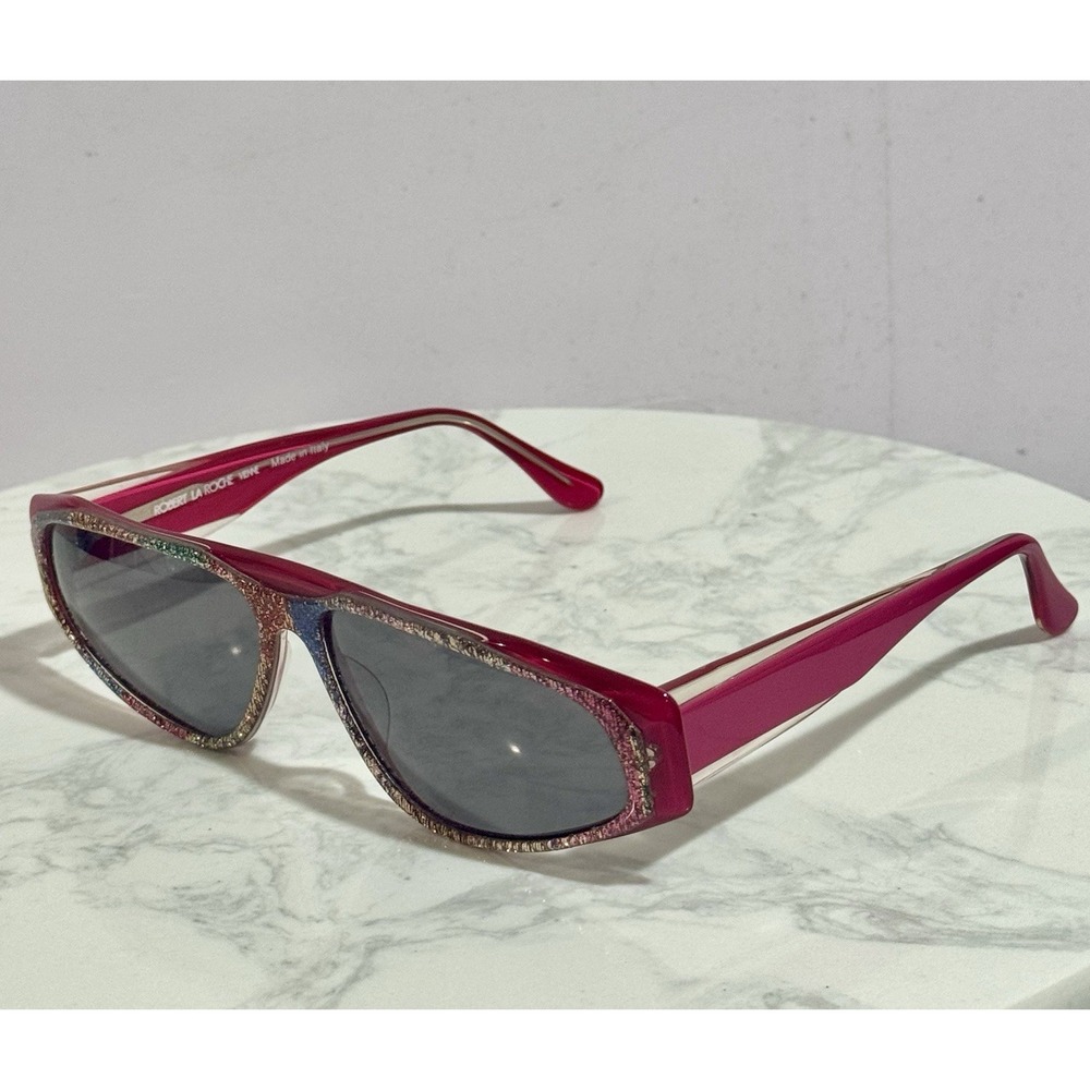 Robert La Roche Vienne Vintage Sunglasses Mod S-48 Rainbow Glitter Pink Italy